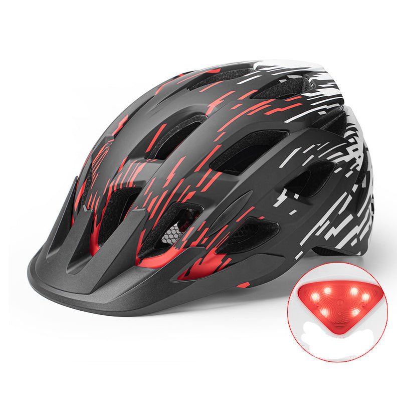 Bicycle Helmet with Tail Light Outdoor One-piece Cycling Equipment