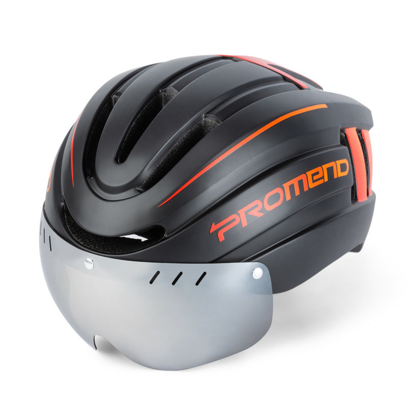 Bicycle helmet with LED warning light and adjustable mountain biking equipment