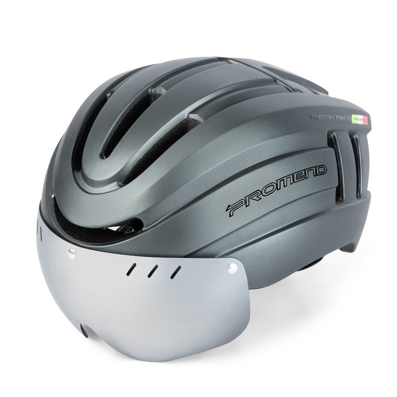 Bicycle helmet with LED warning light and adjustable mountain biking equipment