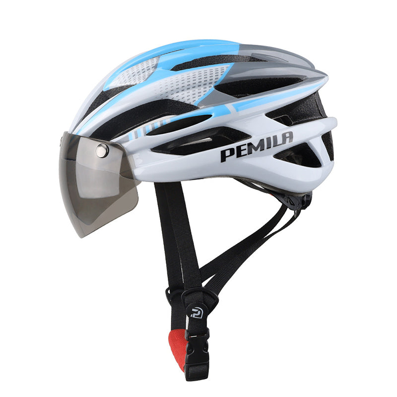 Cycling helmet with magnetic goggles, suitable for road bikes, mountain bikes, and bicycles.