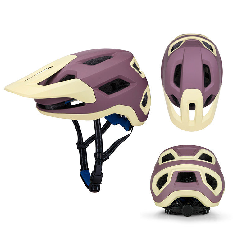 Mountain bike helmet large brim downhill off-road men and women one-piece outdoor cycling cap