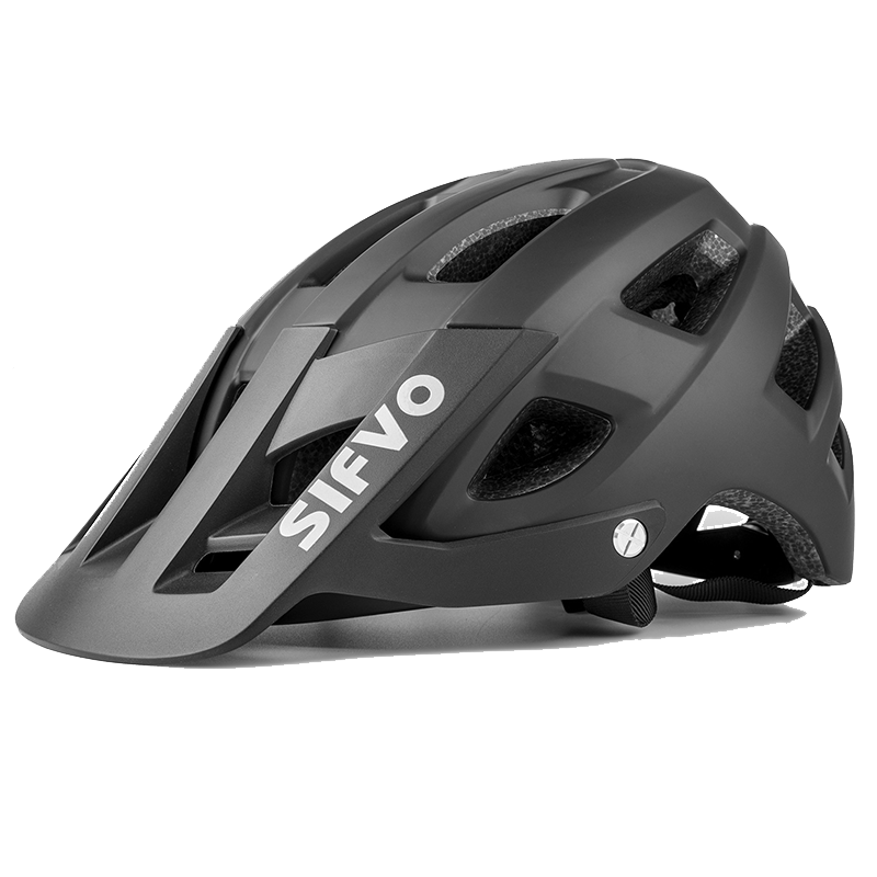 Adult mountain bike helmet with brim bicycle downhill breathable helmet