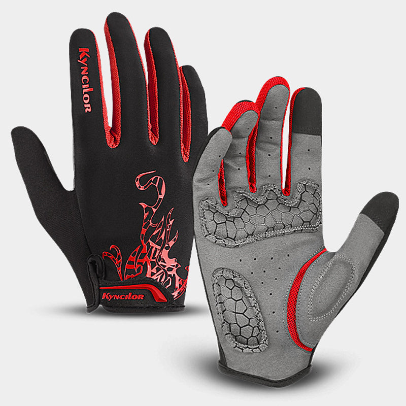 Outdoor mountain bike breathable touch screen shock absorbing gloves