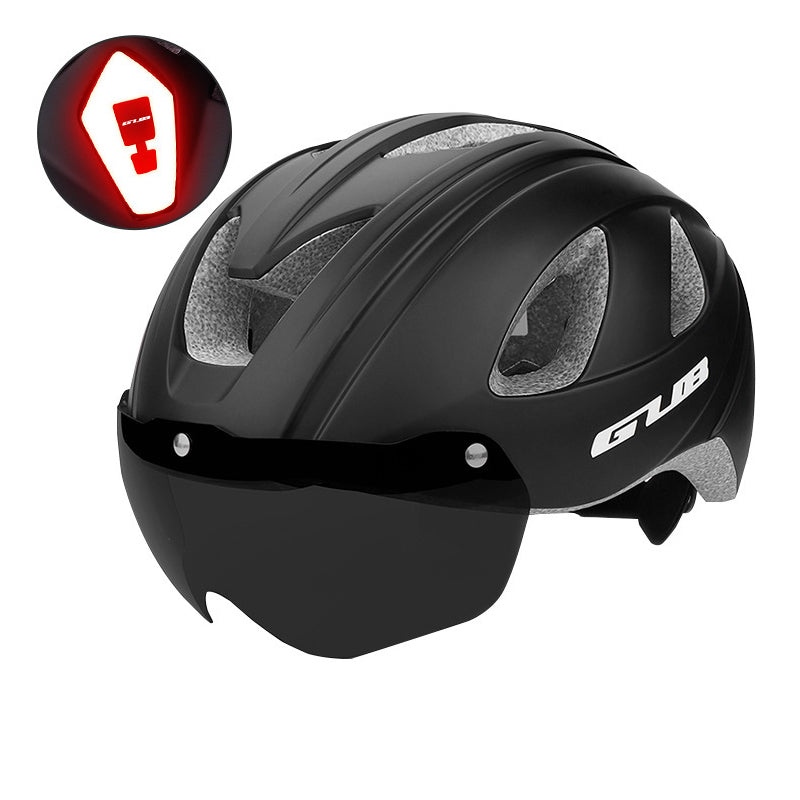 Road mountain bike riding helmet with taillight magnetic goggles one-piece molding for men and women
