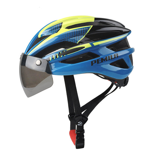 Cycling helmet with magnetic goggles, suitable for road bikes, mountain bikes, and bicycles.