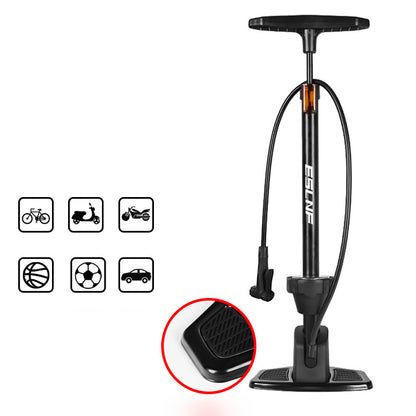 Portable bicycle pump with pressure gauge for home use