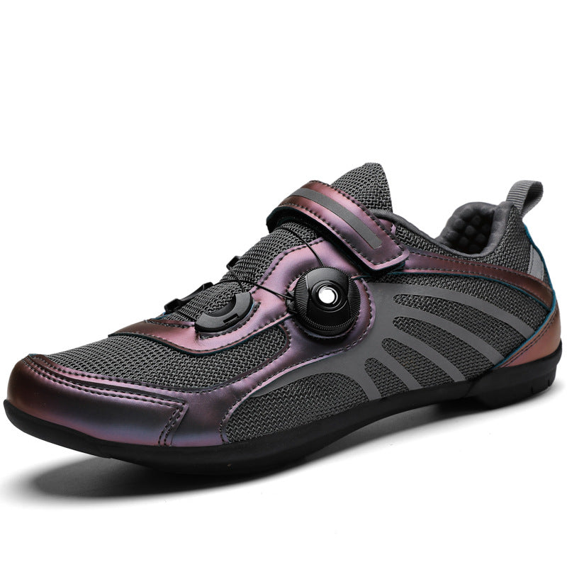 Cycling lockless shoes Flyknit breathable lightweight reflective shoes