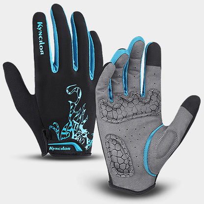 Outdoor mountain bike breathable touch screen shock absorbing gloves