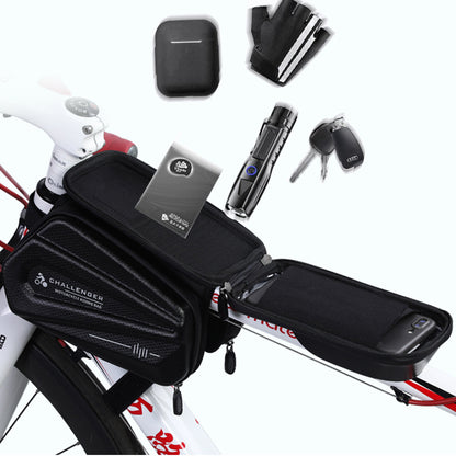 Outdoor large capacity double-sided cycling mountain bike hard shell touch screen waterproof mobile phone bag
