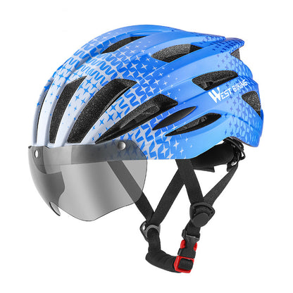 Goggles Helmet Bicycle One-piece Helmet Mountain Road Bicycle Cycling Hat Helmet Equipment