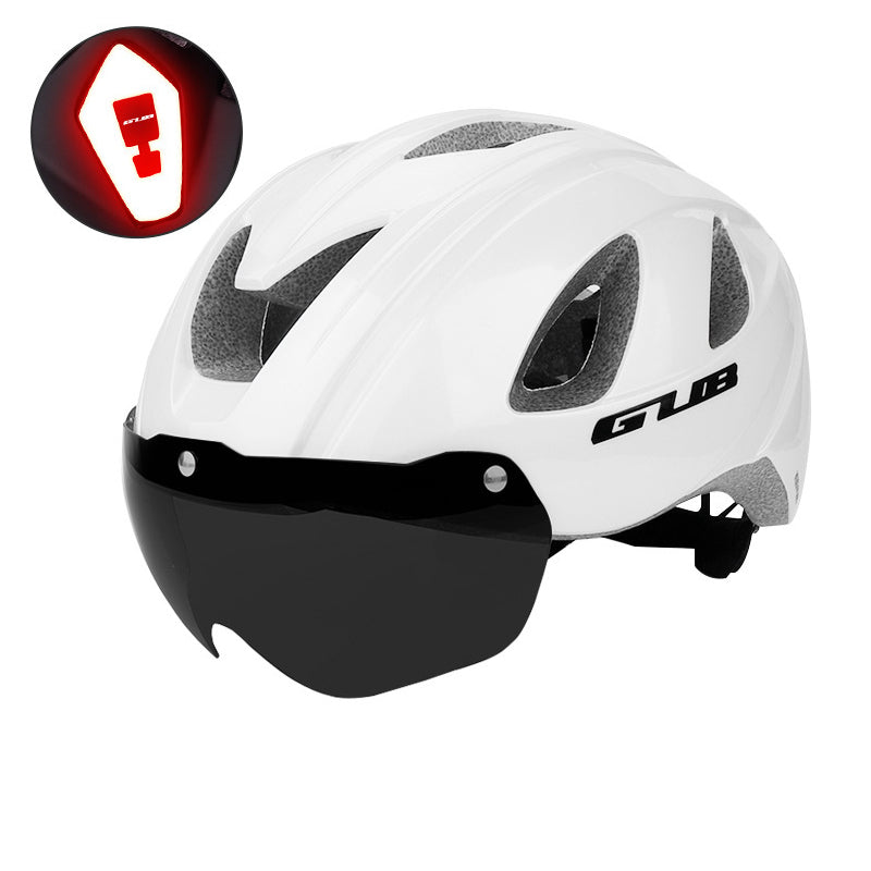 Road mountain bike riding helmet with taillight magnetic goggles one-piece molding for men and women