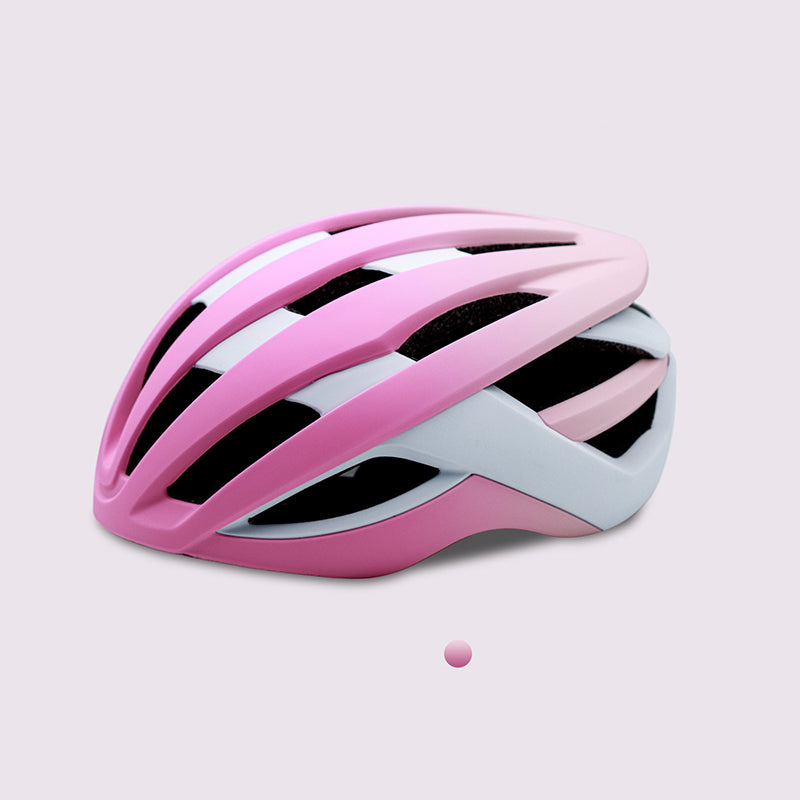 One-piece molded road and mountain bike riding helmet, two-tone stylish sports bicycle helmet