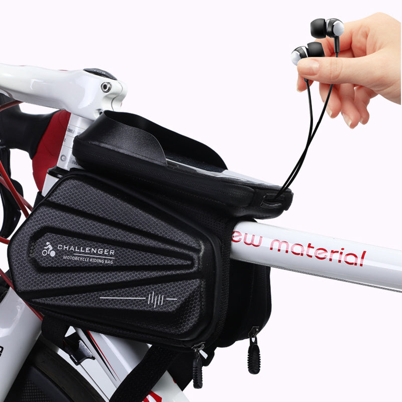 Outdoor large capacity double-sided cycling mountain bike hard shell touch screen waterproof mobile phone bag