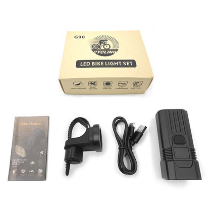 Night riding escort power display strong light riding essential rainproof bicycle headlight