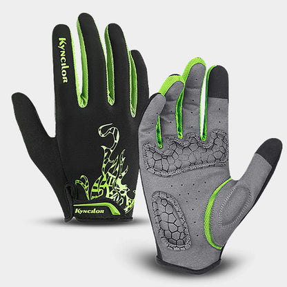 Outdoor mountain bike breathable touch screen shock absorbing gloves