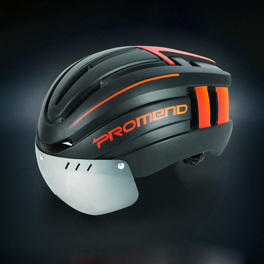 Bicycle helmet with LED warning light and adjustable mountain biking equipment