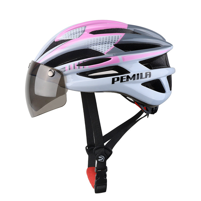 Cycling helmet with magnetic goggles, suitable for road bikes, mountain bikes, and bicycles.