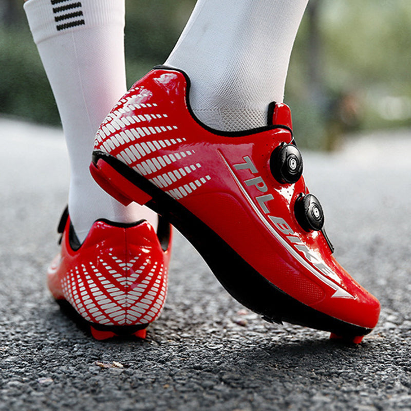 Cycling shoes spring men's and women's road bicycle lock shoes power hard bottom cycling shoes