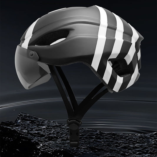 Magnetic goggles cycling helmet with detachable taillight mountain bike road bike helmet