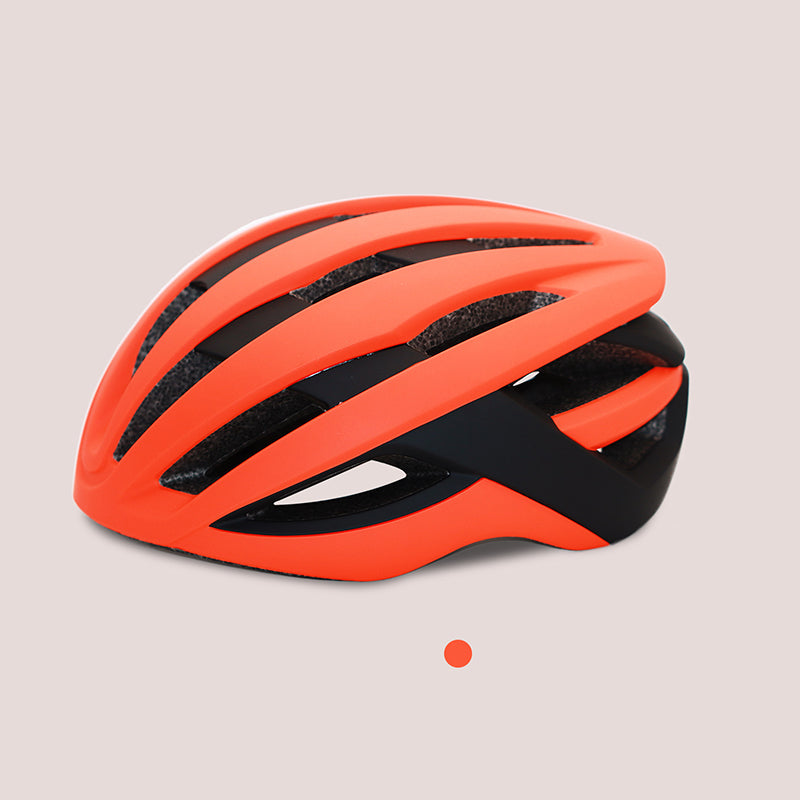 One-piece molded road and mountain bike riding helmet, two-tone stylish sports bicycle helmet