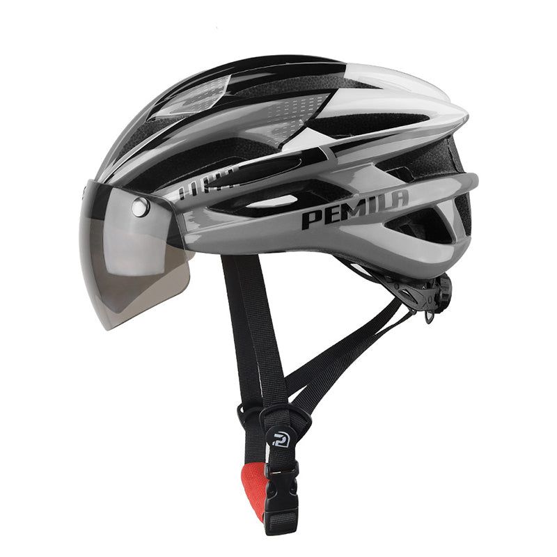 Cycling helmet with magnetic goggles, suitable for road bikes, mountain bikes, and bicycles.