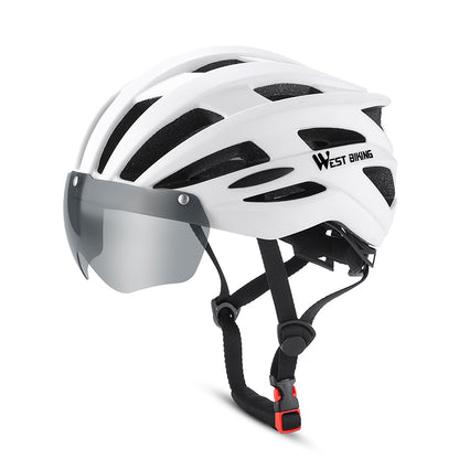 Goggles Helmet Bicycle One-piece Helmet Mountain Road Bicycle Cycling Hat Helmet Equipment