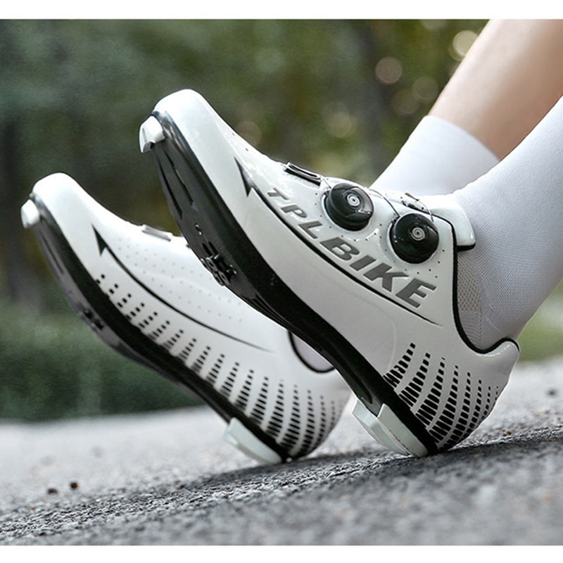 Cycling shoes spring men's and women's road bicycle lock shoes power hard bottom cycling shoes