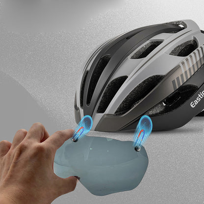 Magnetic goggles, one-piece molded bicycle helmet, adult outdoor road bike helmet