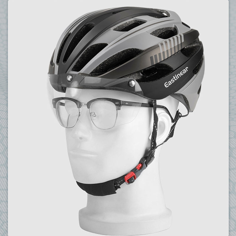 Magnetic goggles, one-piece molded bicycle helmet, adult outdoor road bike helmet
