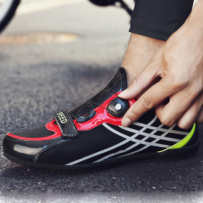 Summer breathable bicycle cycling non-locking shoes men's and women's cycling shoes mesh cycling sports shoes rubber sole