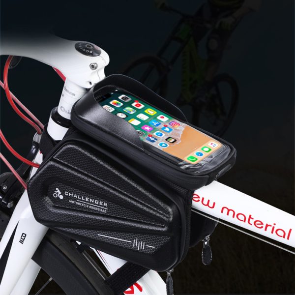 Outdoor large capacity double-sided cycling mountain bike hard shell touch screen waterproof mobile phone bag