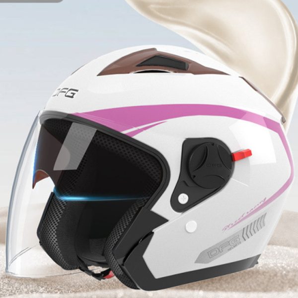 Battery electric vehicle motorcycle helmet four seasons half helmet men and women - Image 2