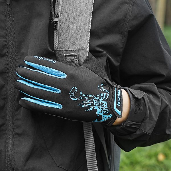 Outdoor mountain bike breathable touch screen shock absorbing gloves