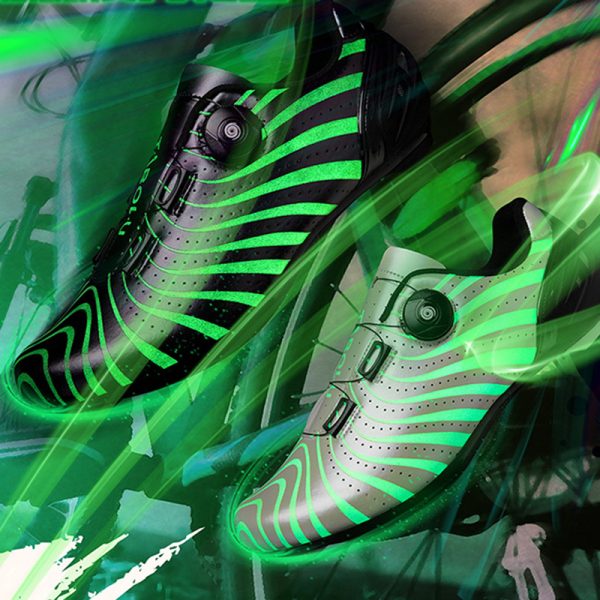 Luminous road cycling shoes lightweight colorful bicycle lockless shoes