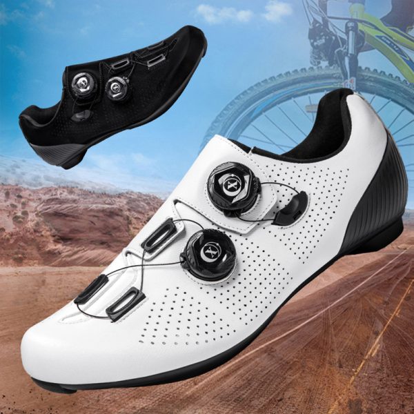 Lockable cycling shoes, double buckle lock shoes, men's and women's road bicycle hard-soled power-assist shoes