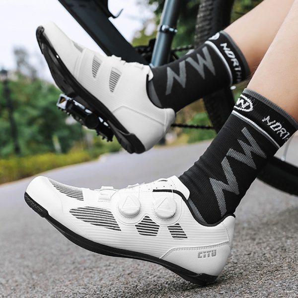 Road bike lock shoe set hard sole breathable men's and women's cycling shoes - Image 3