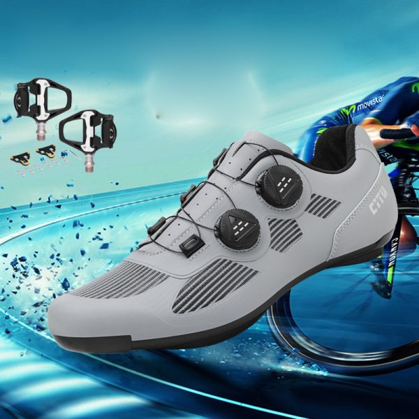 Road bike lock shoe set hard sole breathable men's and women's cycling shoes - Image 2