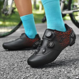 Lockable cycling shoes double buckle lock shoes men's and women's road bicycle power shoes hard sole