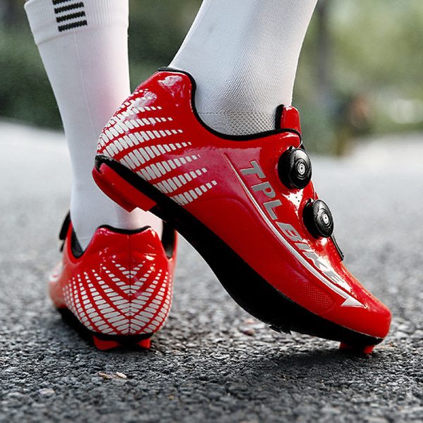 Cycling shoes spring men's and women's road bicycle lock shoes power hard bottom cycling shoes - Image 3