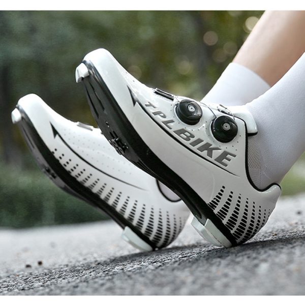 Cycling shoes spring men's and women's road bicycle lock shoes power hard bottom cycling shoes - Image 2