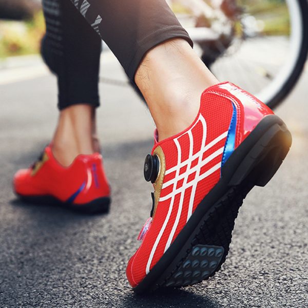 Summer breathable bicycle cycling non-locking shoes men's and women's cycling shoes mesh cycling sports shoes rubber sole - Image 4