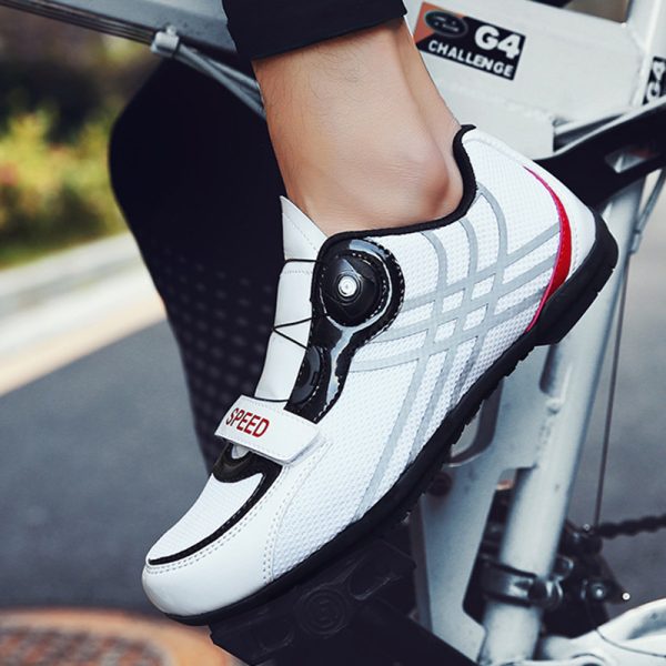 Summer breathable bicycle cycling non-locking shoes men's and women's cycling shoes mesh cycling sports shoes rubber sole - Image 3