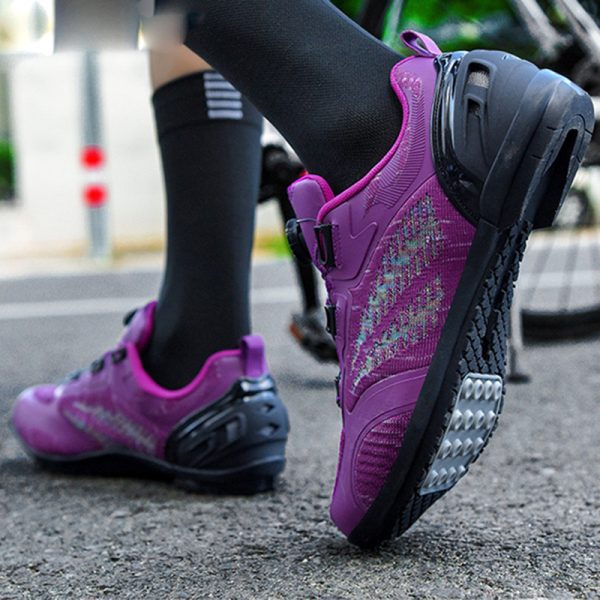 Flyknit lockless cycling shoes hard sole men's and women's road shoes outdoor cycling shoes - Image 4