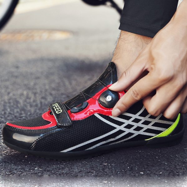 Summer breathable bicycle cycling non-locking shoes men's and women's cycling shoes mesh cycling sports shoes rubber sole - Image 2