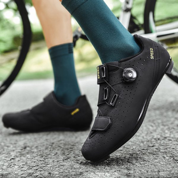 Power cycling shoes Leisure hard-soled road bike lock shoes Hard-soled cycling shoes - Image 3