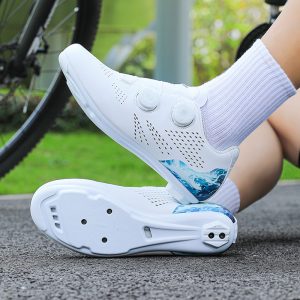 Road bike lock shoe set breathable cycling shoes men and women professional bicycle shoes power