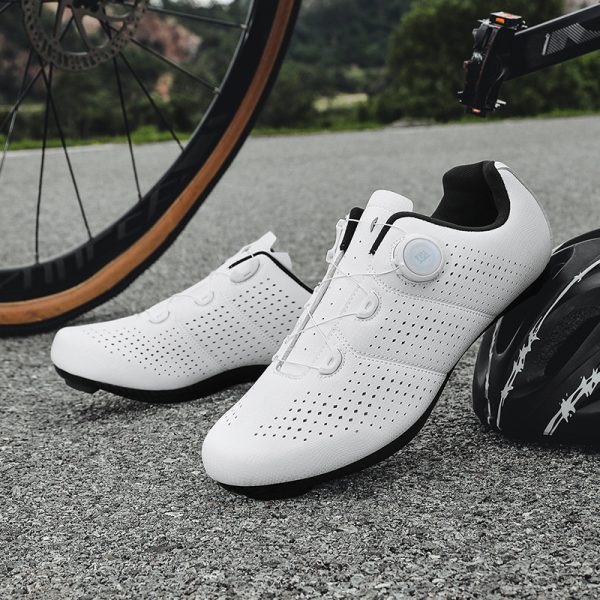 Road bike lock shoe set hard sole breathable bicycle shoes cycling shoes power - Image 4