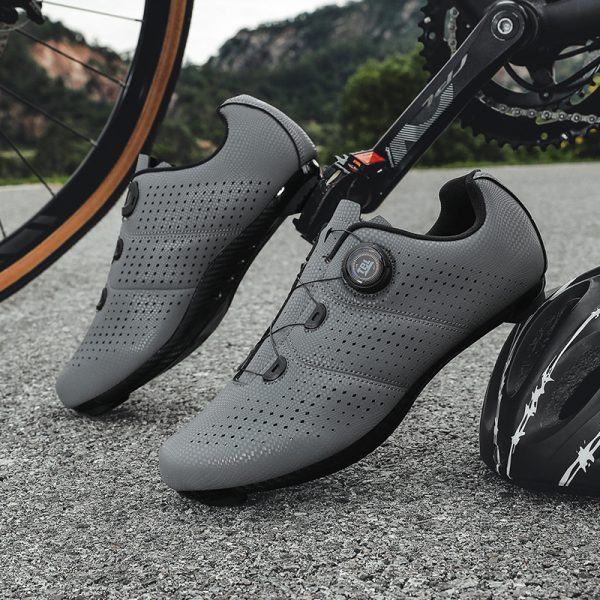 Road bike lock shoe set hard sole breathable bicycle shoes cycling shoes power - Image 3