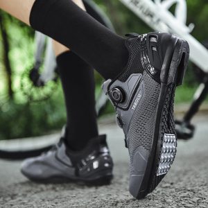Breathable bicycle shoes cycling shoes men's and women's road bike lock shoes bicycle power shoes