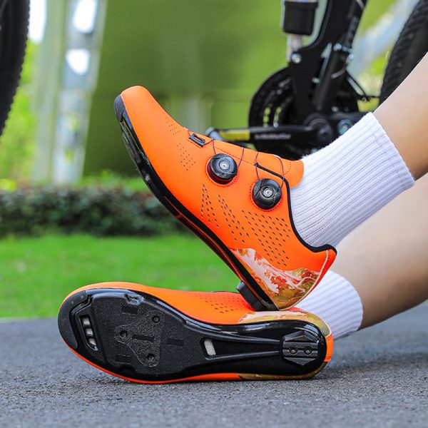Road bike lock shoe set breathable cycling shoes men and women professional bicycle shoes power - Image 3